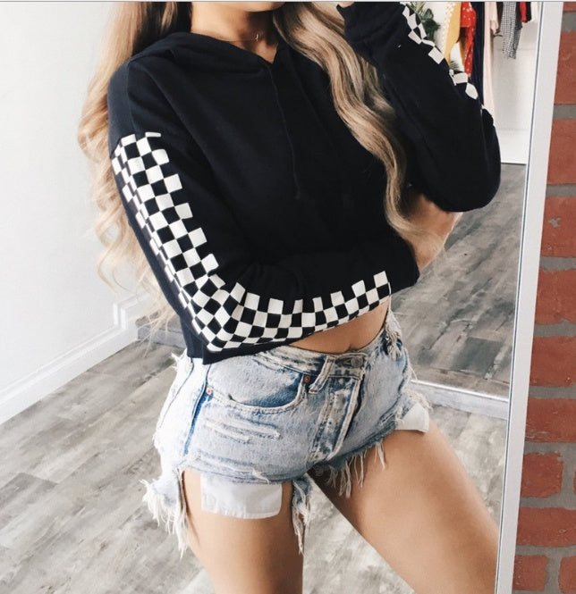 women crop top-crop top-hoodie