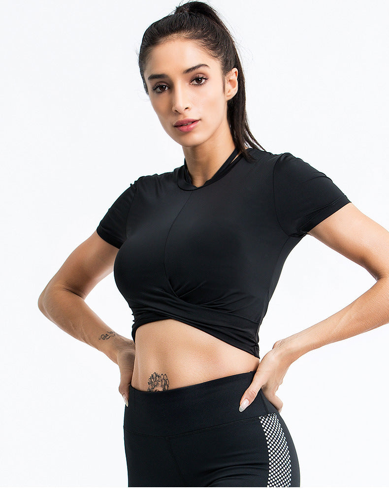 Short-sleeved gym suit Gym crop top