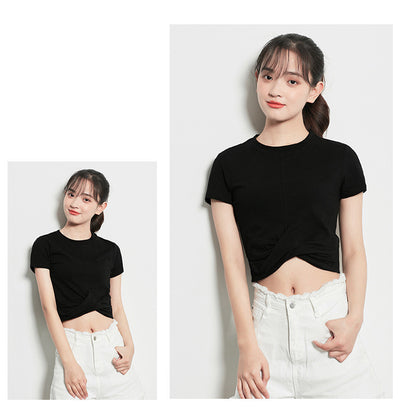 Short-sleeved gym suit Gym crop top