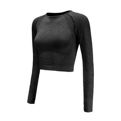 Yoga Shirts For Women Long Sleeve Crop Top Thumb Hole Fitted Gym Top Shirts